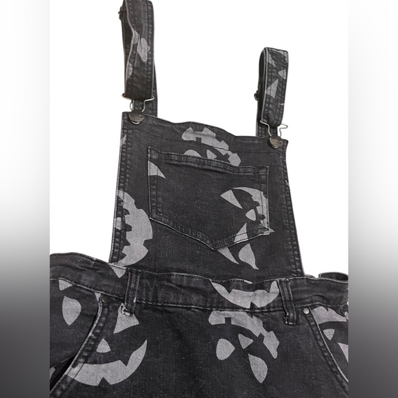 Hell Bunny Overall Skirt Womens Black Halloween Jackolantern Goth Spooky Size M - Picture 8 of 12